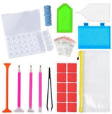 Craspire DIY Diamond Painting Tools Kit, including 1Pc 28-grids Storage Box, 4Pcs Pen Grips, 3Pcs Trays, 50Pcs Zip Lock Bags, 4Pcs Pens, 1Pc Tweezer, 10Pcs Glue Clays, 1Pc Zipper Bag, Colorful, Tray: 166x85mm, 2Set/Pack