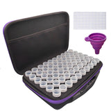 Craspire DIY Diamond Painting Tools Kit, including 1Pc Storage Case, 1 Sheet Blank Stickers, 1Pc Silicone Funnel Hopper, 60Pcs Plastic Seperated Jar with Lid, Purple, 320x230x70mm, 2Set/Pack