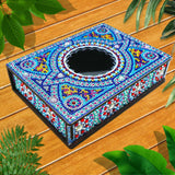 Craspire DIY Diamond Jewelry Box Kits, including Wooden Board with Mirror, Resin Rhinestones, Diamond Sticky Pen, Tray Plate and Glue Clay, Colorful, Finished Product: 200x150x45mm, 2Set/Pack