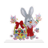 Craspire DIY Rabbit & Butterfly Display Decoration Diamond Painting Kits, including Plastic Board, Resin Rhinestones, Diamond Sticky Pen, Tray Plate and Glue Clay, Red, 170x160mm, 5Set/Pack