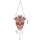 Craspire DIY Resin Sun Catcher Pendant Decoration Diamond Painting Kit, for Home Decorations, Skull, Halloween Theme, Mixed Color, 195mm, 2Set/Pack
