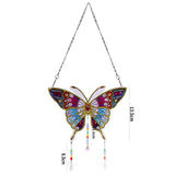 Craspire DIY Resin Sun Catcher Pendant Decoration Diamond Painting Kit, for Home Decorations, Butterfly, Mixed Color, 135mm, 2Set/Pack