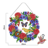 Craspire DIY Plastic Hanging Sign Diamond Painting Kit, for Home Decorations, Wreath, Mixed Color, 280x280mm, 2Set/Pack