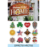 Craspire PVC Hanging Welcome Sign Diamond Painting Kit, for DIY Glow in the Dark Door Sign, with Magnetic Stickers, Mixed Color, 62~185x67~290mm, 2Set/Pack