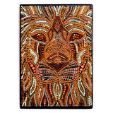 Craspire DIY Diamond Painting Notebook Kits, including PU Leather Book, Resin Rhinestones, Diamond Sticky Pen, Tray Plate and Glue Clay, Lion Pattern, 210x150mm, 50 pages/book, 2Book/Pack