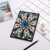 Craspire DIY Diamond Painting Notebook Kits, including PU Leather Book, Resin Rhinestones, Diamond Sticky Pen, Tray Plate and Glue Clay, Flower Pattern, 210x150mm, 50 pages/book, 2Book/Pack