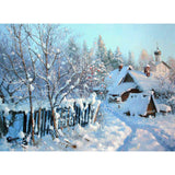 Craspire DIY Winter Snowy House Scenery Diamond Painting Kits, including Resin Rhinestones, Diamond Sticky Pen, Tray Plate and Glue Clay, Colorful, 300x400mm, 2Set/Pack