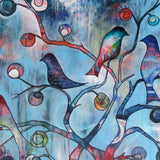 Craspire DIY Diamond Painting Kits, including Canvas, Resin Rhinestones, Diamond Sticky Pen, Tray Plate and Glue Clay, Bird Pattern, 400x300mm, 2Set/Pack