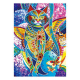 Craspire DIY Luminous Diamond Painting Kits, including Canvas, Resin Rhinestones, Diamond Sticky Pen, Tray Plate and Glue Clay, Rectangle, Cat Pattern, 400x300mm, 2Set/Pack