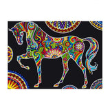 Craspire DIY Luminous Diamond Painting Kits, including Canvas, Resin Rhinestones, Diamond Sticky Pen, Tray Plate and Glue Clay, Rectangle, Horse Pattern, 400x300mm, 2Set/Pack