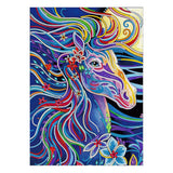 Craspire DIY Luminous Diamond Painting Kits, including Canvas, Resin Rhinestones, Diamond Sticky Pen, Tray Plate and Glue Clay, Rectangle, Horse Pattern, 400x300mm, 2Set/Pack