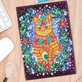 Craspire DIY Animal Theme Notebook Diamond Painting Kits, Including A5 Notebook, Resin Rhinestones, Diamond Sticky Pen, Tray Plate and Glue Clay, Cat Pattern, 210x150mm, 50 pages/book, 2Set/Pack
