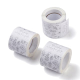 Craspire Coated Paper Sealing Stickers, Rectangle with Word, for Gift Packaging Sealing Tape, Floral Pattern, 80x50mm, 150pcs/roll
