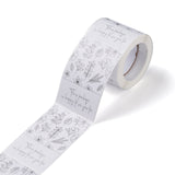 Craspire Coated Paper Sealing Stickers, Rectangle with Word, for Gift Packaging Sealing Tape, Floral Pattern, 80x50mm, 150pcs/roll