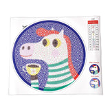 Craspire DIY Diamond Painting Kits, with Plastic Round Photo Frame, Resin Rhinestones, Pen, Tray Plate and Glue Clay, Horse Pattern, 19.4x22.5x0.04cm, 2Set/Pack
