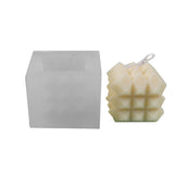 2 pc Cuboid DIY Candle Silicone Molds with Diamond Shape Ball, , Handmade Soap Molds, Mousse Chocolate Cake Mold, White, 72x72x57mm, Inner Diameter: 50x50mm