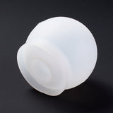 10PCS DIY Candle Holder Silicone Molds, Resin Casting Molds, For UV Resin, Epoxy Resin Jewelry Making, Ball, White, 100x95mm, Inner Diameter: 40mm