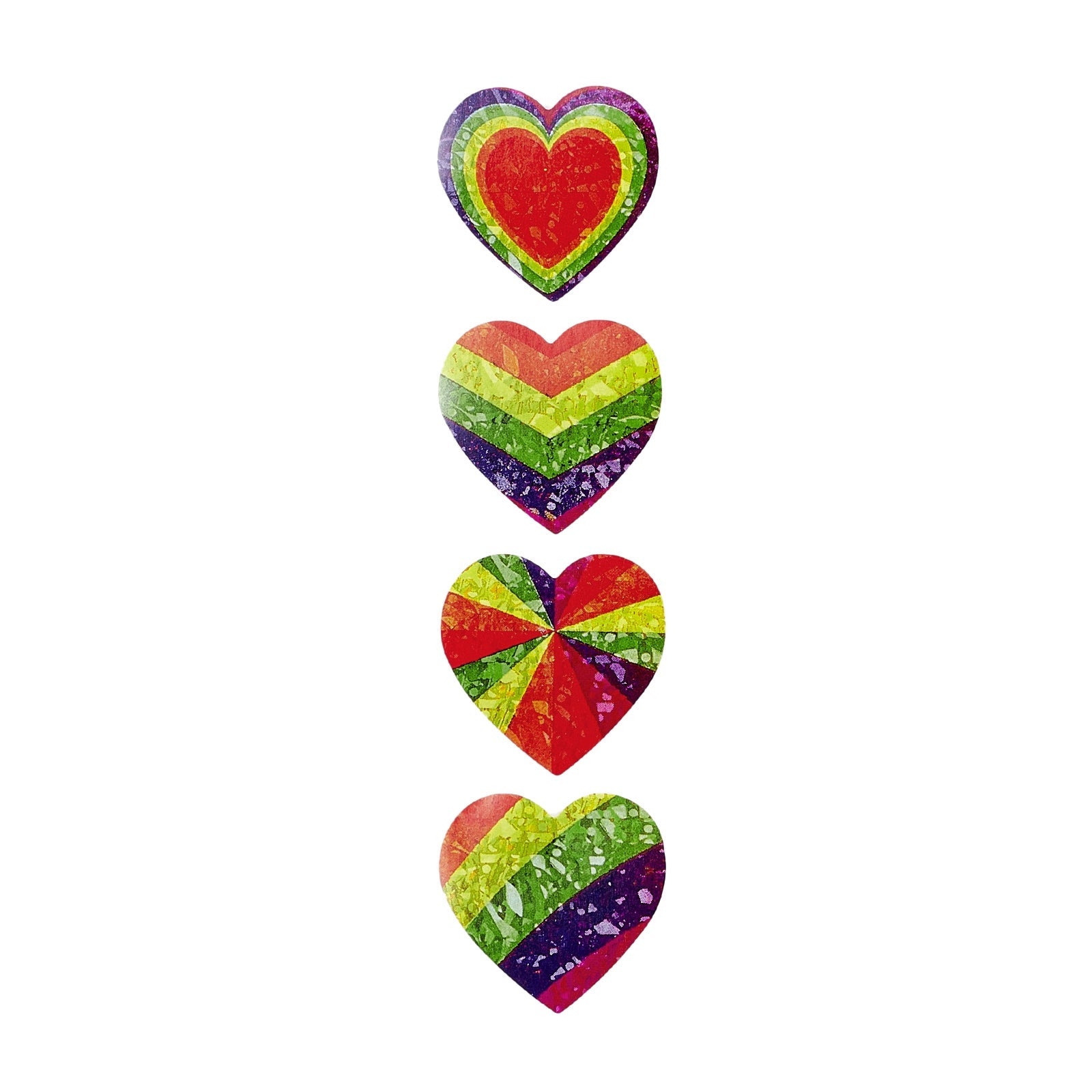 Craspire Paper Gift Tag Stickers, with Rainbow Heart Pride Adhesive Labels Roll Stickers, for Party, Decorative Presents, Heart Pattern, 2.5x2.5x0.01cm