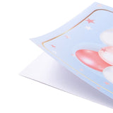 Craspire Birthday Theme Sticker, Paper Self Adhesive Stickers, Rectangle with Word Happy Birthday, Sky Blue, 15x6x0.01cm, 50 sheets/bag, 10bags/set.