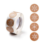 Craspire Flat Round Roll Stickers, Self-Adhesive Paper Gift Tag Stickers, for Party, Decorative Presents, Snowflake Pattern, 25x0.1mm, about 500pcs/roll, 10rolls/set