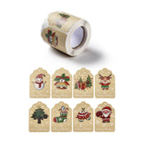 Craspire Christmas Themed Polygon Roll Stickers, Self-Adhesive Paper Gift Tag Stickers, for Party, Decorative Presents, Christmas Themed Pattern, 60x40x0.1mm, about 300pcs/roll, 3rolls/set