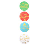 Craspire Christmas Themed Flat Round Roll Stickers, Self-Adhesive Paper Gift Tag Stickers, for Party, Decorative Presents, Mixed Color, Christmas Themed Pattern, 38x0.1mm, about 500pcs/roll, 3rolls/set