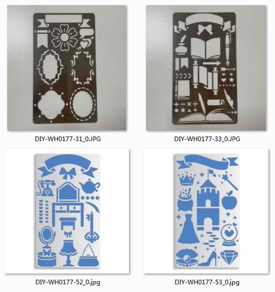 CRASPIRE 4 PCS 4x7 Inch Mixed Hollowing Metal Stencils Journal Stencil