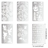 CRASPIRE 6 Style Steel Cutting Dies Stencils, for DIY Scrapbooking/Photo Album, Decorative Embossing DIY Paper Card, Mixed Patterns, 10.1x17.7x0.05cm, 1pc/style, 6pcs/set