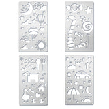 CRASPIRE 4Pcs 4 Styles Steel Metal Stencil Template, for DIY Scrapbooking/Photo Album, Decorative Embossing DIY Paper Card, Mixed Patterns, 17.7x10.1x0.05cm, 1pc/style