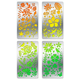 CRASPIRE 4Pcs 4 Styles Steel Metal Stencil Template, for DIY Scrapbooking/Photo Album, Decorative Embossing DIY Paper Card, Mixed Patterns, 17.7x10.1x0.05cm, 1pc/style
