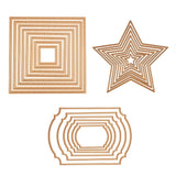 CRASPIRE 3 Sets Gold Cutting Dies Cut Metal Scrapbooking Stencils Nesting Die for DIY Embossing Photo Album Decorative DIY Paper Cards Making-Square, Rectangle, Star