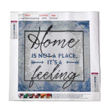 Craspire 5D DIY Diamond Painting Family Theme Canvas Kits, Word Home IS NOT A PLACE IT'S A Feeling, with Resin Rhinestones, Diamond Sticky Pen, Tray Plate and Glue Clay, Arrows Pattern, 30x30x0.02cm, 2Set/Pack