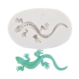 DIY Gecko Silicone Molds, Resin Casting Molds, For UV Resin, Epoxy Resin Jewelry Making, Floral White, 75x47x9mm, Inner Diameter: 64x24mm