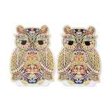 Craspire 5D DIY Owl Pattern Animal Diamond Painting Pencil Cup Holder Ornaments Kits, with Resin Rhinestones, Sticky Pen, Tray Plate, Glue Clay and Acrylic Plate, 144.5x107x2mm, 2Set/Pack