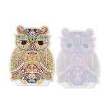 Craspire 5D DIY Owl Pattern Animal Diamond Painting Pencil Cup Holder Ornaments Kits, with Resin Rhinestones, Sticky Pen, Tray Plate, Glue Clay and Acrylic Plate, 144.5x107x2mm, 2Set/Pack