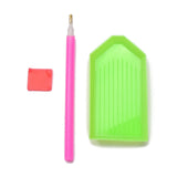 Craspire DIY 5D Flower Pattern Canvas Diamond Painting Kits, with Resin Rhinestones, Sticky Pen, Tray Plate, Glue Clay, for Home Wall Decor Full Drill Diamond Art Gift, Pink, 298x0.3mm, 3Set/Pack