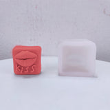 2 pc Valentine's Day Theme DIY Candle Silicone Molds, Handmade Soap Mold, Mousse Chocolate Cake Mold, Lip, White, 69x67x34mm, Inner Diameter: 55x51mm
