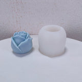 2 pc Valentine's Day Theme DIY Candle Silicone Molds, Handmade Soap Mold, Mousse Chocolate Cake Mold, Rose, White, 75x65mm, Inner Diameter: 44mm