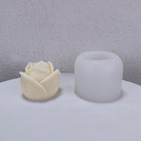 2PCS Valentine's Day Theme DIY Candle Silicone Molds, Handmade Soap Mold, Mousse Chocolate Cake Mold, Rose, White, 89x71mm, Inner Diameter: 56mm