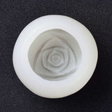 2PCS Valentine's Day Theme DIY Candle Silicone Molds, Handmade Soap Mold, Mousse Chocolate Cake Mold, Rose, White, 89x71mm, Inner Diameter: 56mm