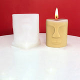 2PCS 3D Abstract Face Candle Silicone Molds, Scented Candle Molds, Resin Casting Molds,White, 91x83x76mm, Inner Diameter: 56mm