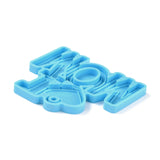Mother's Day Theme DIY Pendant Silicone Molds, for Keychain Making, Resin Casting Molds, For UV Resin, Epoxy Resin Craft Making, Word, Deep Sky Blue, 66x77x6mm, Hole: 4mm