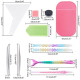 Craspire DIY Diamond Painting kits, Include Plastic Single Head Nail Art Rhinestones Pickers Pen, Plastic Scraper Tool & Cosmetics Cream Jar, Stainless Steel Beading Tweezers and Tray Plate, Mixed Color, 20x20x2mm