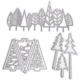 CRASPIRE 3pcs Christmas Tree Cutting Dies Carbon Steel Stencils Dies for Card Making Metal Embossing Stencil Template for DIY Scrapbooking Paper Card Craft Photo Album, Matte Platinum Color