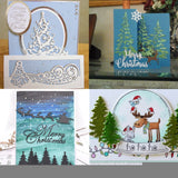 CRASPIRE Christmas Tree Frame Carbon Steel Cutting Dies Stencils, for DIY Scrapbooking/Photo Album, Decorative Embossing DIY Paper Card, Matte Platinum Color, 3pcs/set