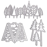 CRASPIRE Christmas Tree Frame Carbon Steel Cutting Dies Stencils, for DIY Scrapbooking/Photo Album, Decorative Embossing DIY Paper Card, Matte Platinum Color, 3pcs/set