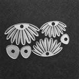 CRASPIRE Frame Carbon Steel Cutting Dies Stencils, for DIY Scrapbooking/Photo Album, Decorative Embossing DIY Paper Card, Flower, Matte Platinum Color, 4pcs/set