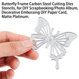 CRASPIRE Carbon Steel Cutting Dies Stencils, for DIY Scrapbooking/Photo Album, Decorative Embossing DIY Paper Card, Butterfly Pattern, Matte Platinum Color, 3pcs/set