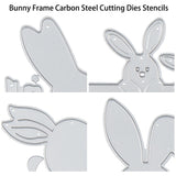 CRASPIRE Carbon Steel Cutting Dies Stencils, for DIY Scrapbooking/Photo Album, Decorative Embossing DIY Paper Card, Rabbit, Matte Platinum Color, 4pcs/set