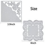 CRASPIRE 2pcs Metal Cutting Dies Carbon Steel Rectangle Flower Embossing Stencil Template Mould for DIY Card Making Scrapbooking Paper Craft Photo Album, Square